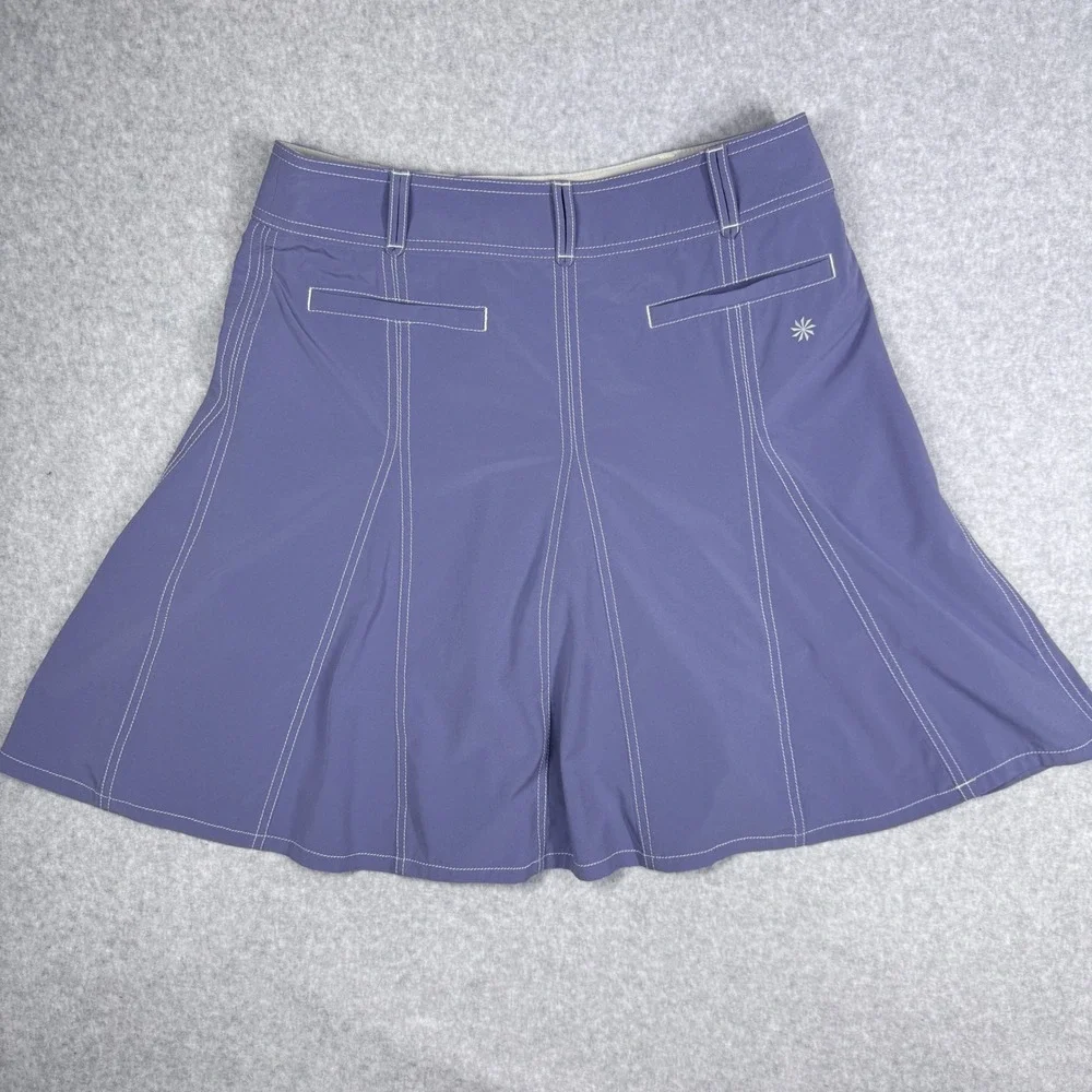 Athleta Skort Women 8 Purple Excellent Pleated Activewear Contrast Stitching - Picture 2 of 12